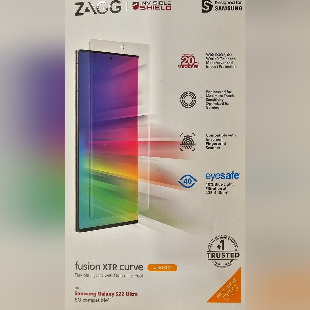 Zagg Fusion XTR Curve Screen Protector Samsung Galaxy S22 Ultra